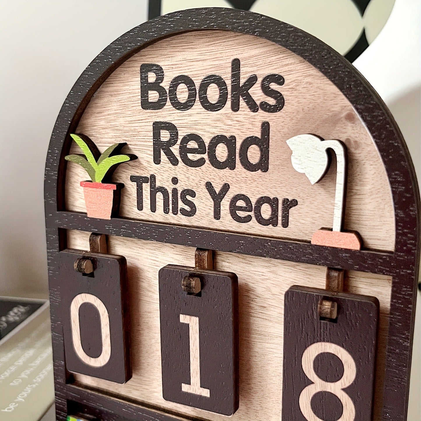 Wooden Reading Progress Tracker