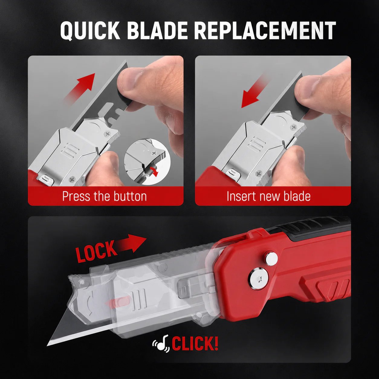 đŞâ¨2-in-1 Foldable Utility Knife & Scraper Portable Razor Scraper for Sticker Glue Paint Glass Tile Cleaning