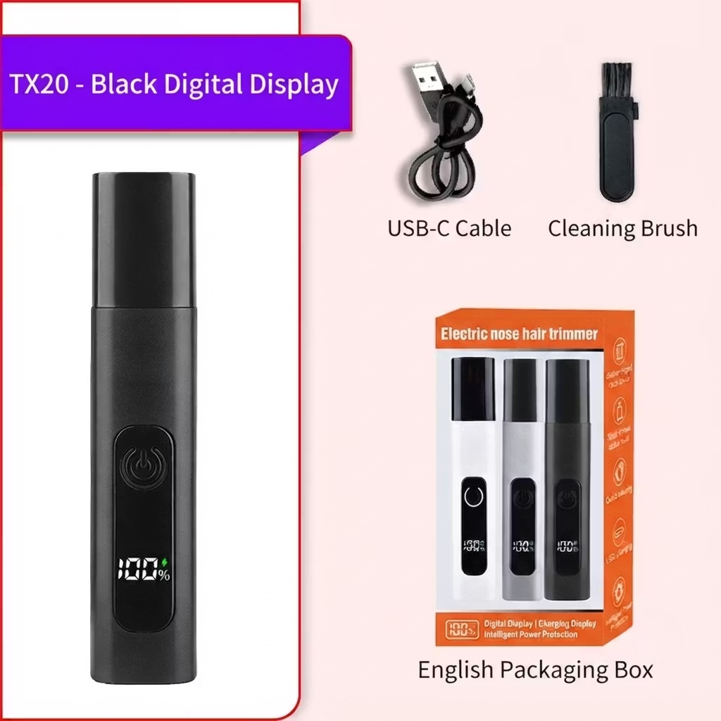 Professional LED Display Nose & Ear Trimmer, Painless Travel Gifts for Men Women.