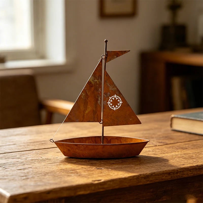 β° NOW! π± Rustic Sailboat Metal Planter - Handcrafted, weather-resistant & perfect for succulents, herbs or flowers β charming garden or shelf decor π‘
