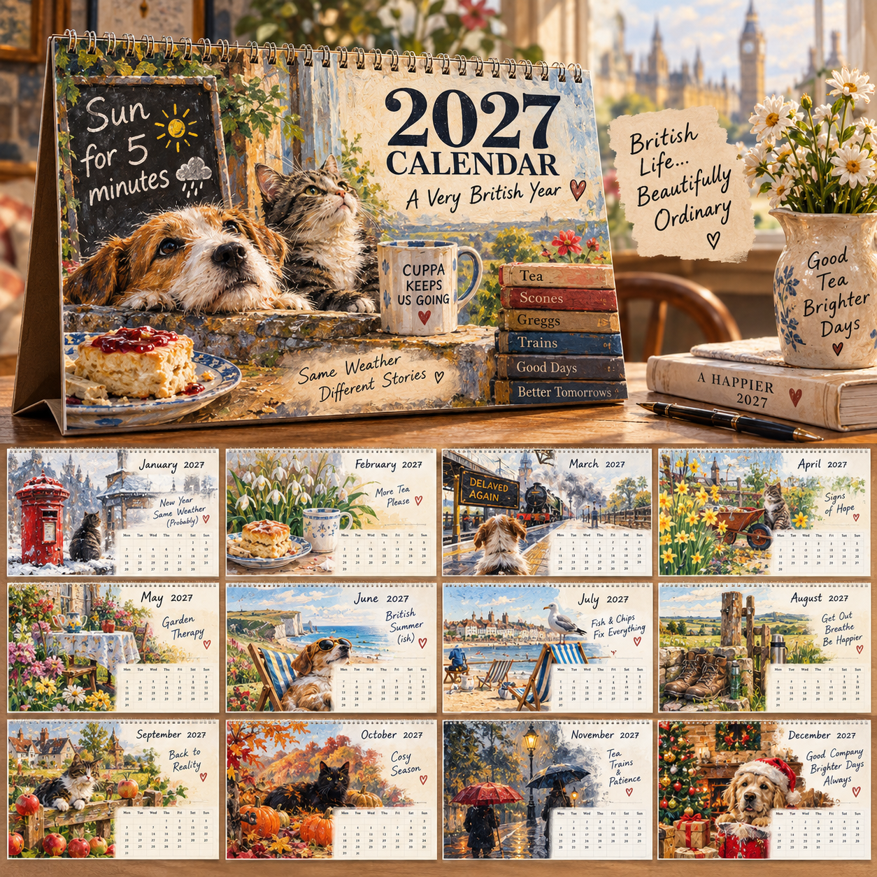 2027 A Very British Year Desk Calendar Best Friend