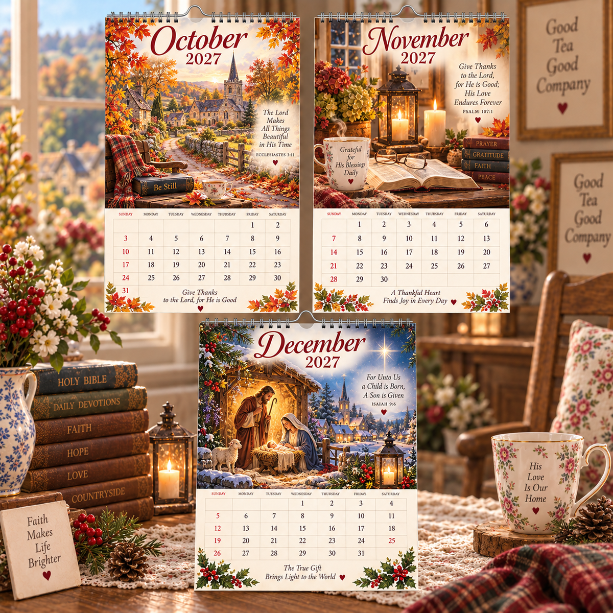 2027 A Year with Jesus Calendar|A4 Hanging Calendar