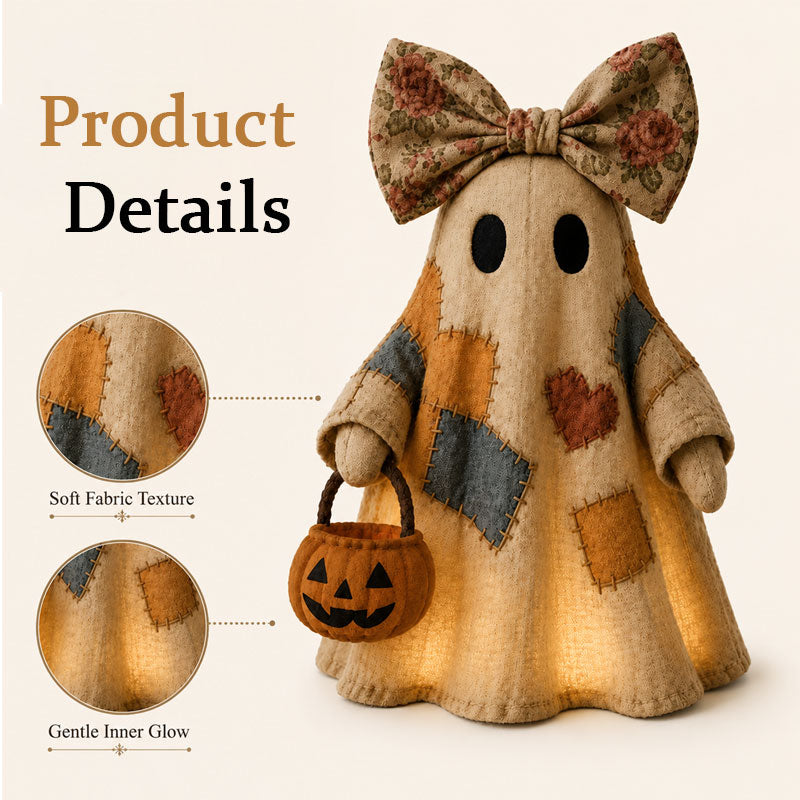 Whimsical Patchwork Ghost Decor