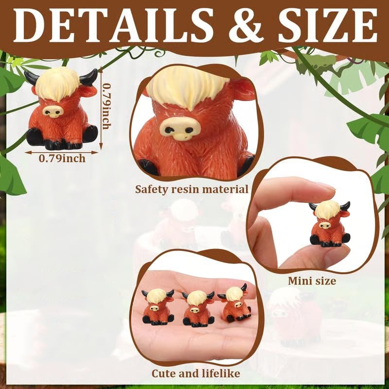 šš„ Easter Mini Highland Cow Figurines