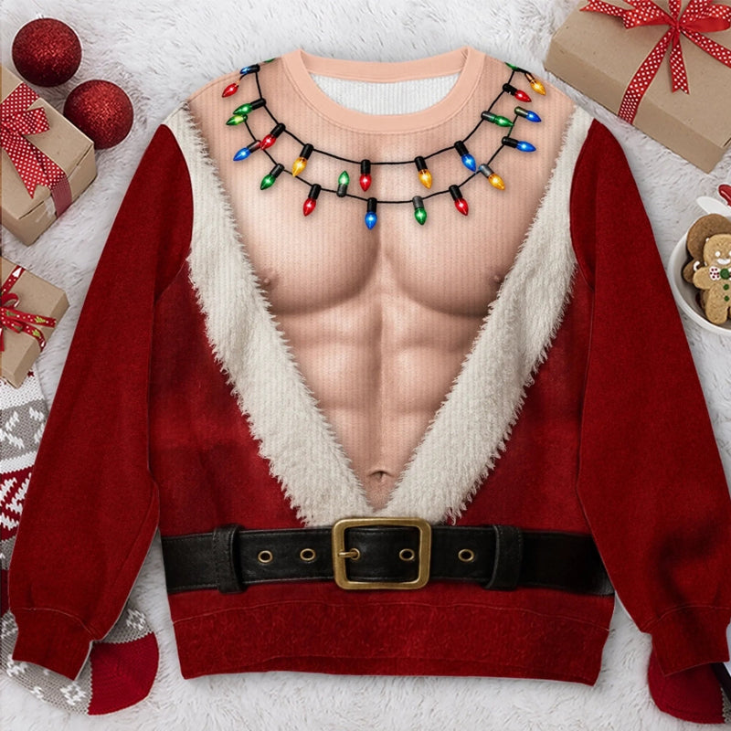 ๐
Funny Santa Christmas Long Sleeve Shirt | Novelty Holiday Party Top