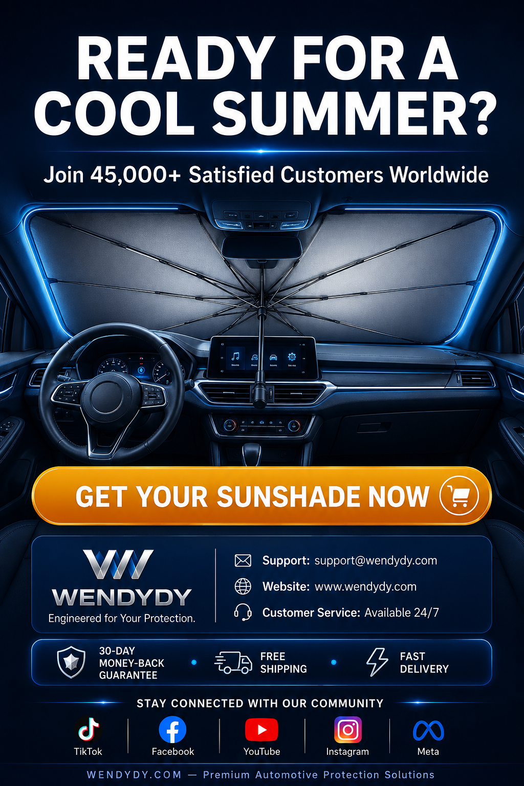 🔥Last Day 50% OFF - 2026 Upgraded Car Windshield Sun Shade Umbrella