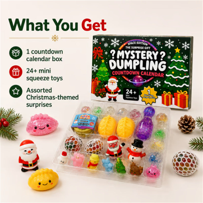 CHRISTMAS KICKOFF 49% OFF - 2026 Mystery Dumpling Squeeze Toy Blind Box - 24‑Day Festive Countdown, Cute Squish Squeeze Toys Blind Box - Gift For Stress‑Relief Toy Lovers