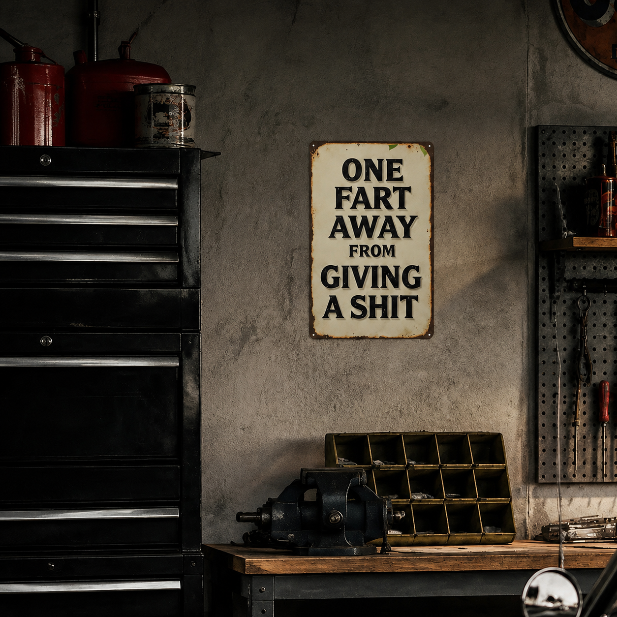 ๐Cheeky Humour Metal Wall Sign โ Funny Vintage Garage & Home Bar Decor