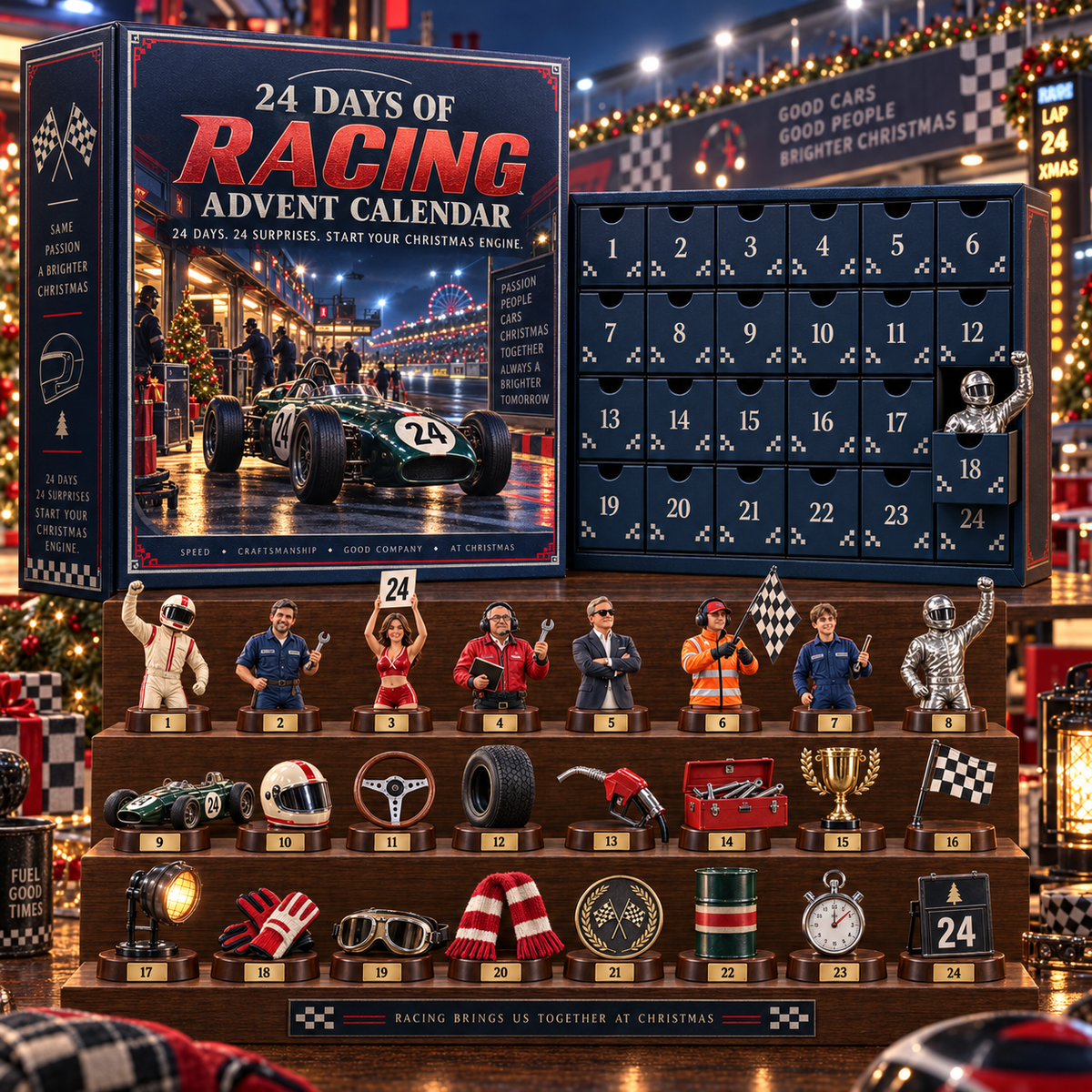 CHRISTMAS KICKOFF 49% OFF - 2026 Sports Tournament Advent Calendar Bundle - 24‑Day Festive Countdown, Cricket, Football, Baseball, Racing & Darts Sports‑Themed Collectible Acrylic Miniatures Blind Box - Gift For Sports Fans