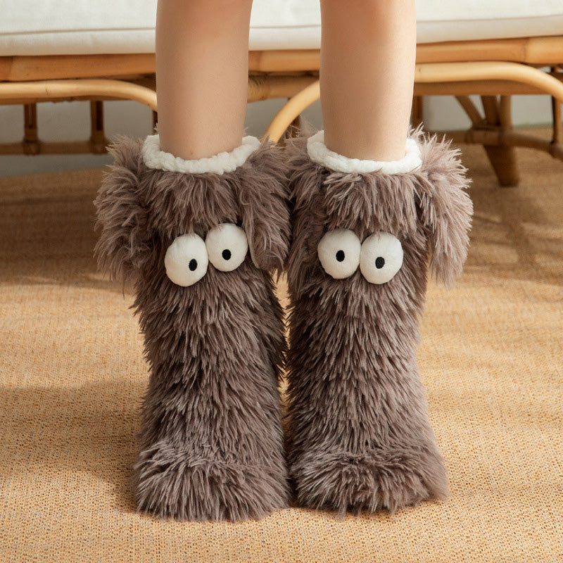 💗LAST DAY SALE 50% OFF⚡50K+ SOLD💕Women's Plush Slippers Socks Floor Socks Winter Home Indoor Thickened Fleece-Lined Anti-Slip Adult Women's Plush Snow Socks Shoe Covers