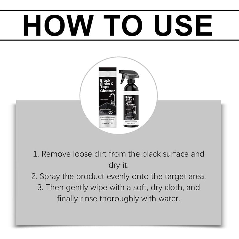 🥳2026 HOT SALE🥳💞50K+ SOLD! 🚿💧 50% OFF! Limescale Cleaner Spray for Black Sinks & Taps – Citric acid formula dissolves stubborn water stains & mineral buildup. No-scrub, safe for matte finishes – restore brilliant shine! 🛁✨