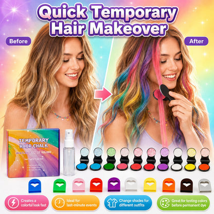 🔥Last Day 49% OFF🌈12-Color Temporary Hair Chalk Applicator Set