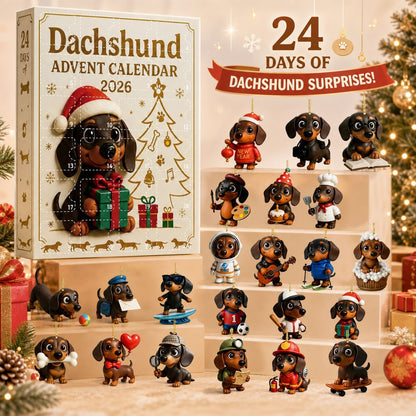 CHRISMAST KICKOFF 48% OFF - 2026 Dachshund Christmas Advent Calendar Blind Box - 24-Day Festive Countdown, Acrylic Charms Blind Box - Gift For Dog Lovers