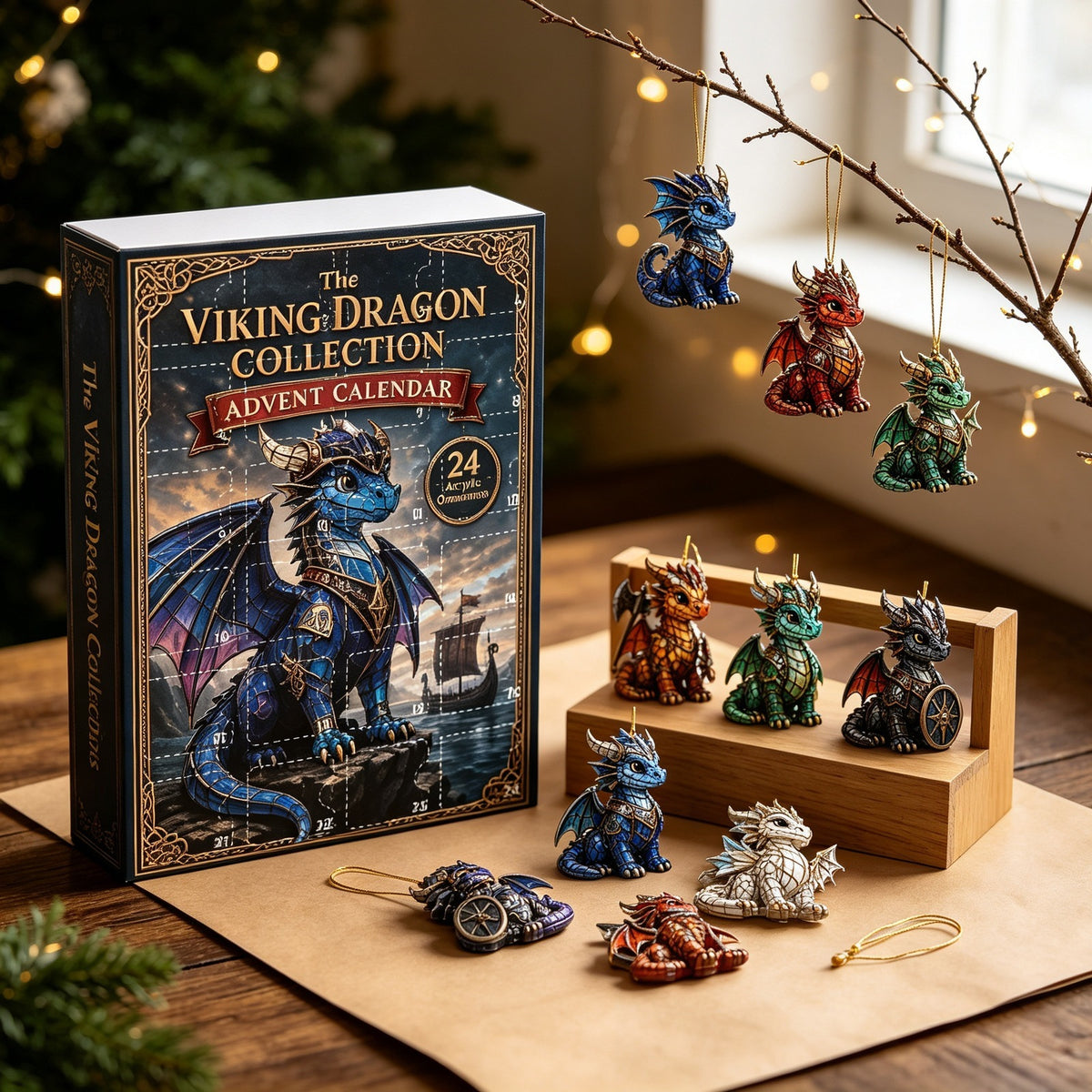 CHRISTMAS KICKOFF: 48% OFF – 2026 Viking Dragon Saga Advent Calendar – 24 Norse-Fantasy Dragon Warriors, Acrylic Ornaments Blind Box