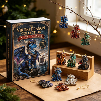 CHRISTMAS KICKOFF: 48% OFF – 2026 Viking Dragon Saga Advent Calendar – 24 Norse-Fantasy Dragon Warriors, Acrylic Ornaments Blind Box