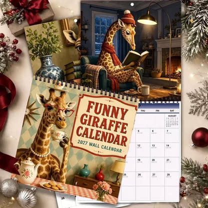 2027 Funny Giraffe Wall Calendar – 12 Months of Tea, Sass & Long-Necked Laughs