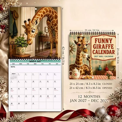 2027 Funny Giraffe Wall Calendar – 12 Months of Tea, Sass & Long-Necked Laughs