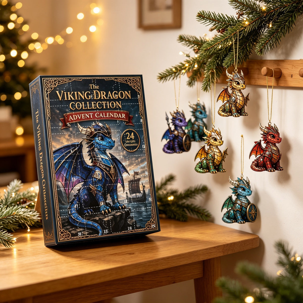 CHRISTMAS KICKOFF: 48% OFF – 2026 Viking Dragon Saga Advent Calendar – 24 Norse-Fantasy Dragon Warriors, Acrylic Ornaments Blind Box