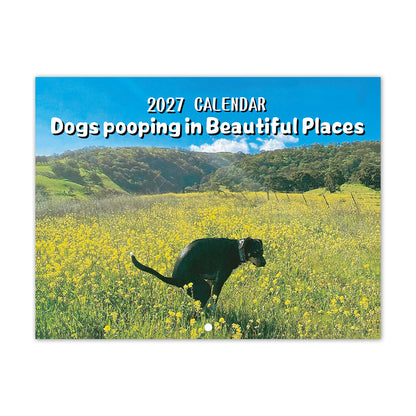 2027 Dogs Pooping in Beautiful Places Wall Calendar – A Hilariously Scenic Gift for Dog Lovers
