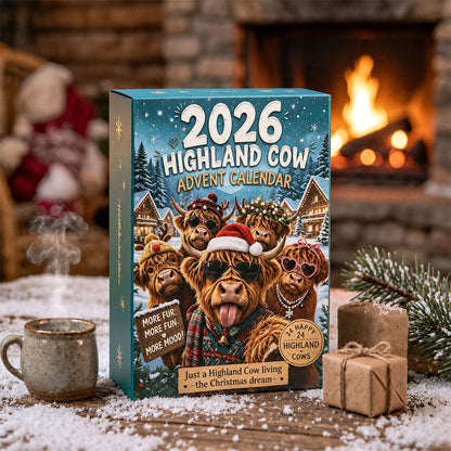 🔥HOT SALE🔥🐮 Highland Cow Advent Calendar 2027 | Cute 3D Highland Cow Mini Figurines Advent Box