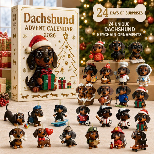 CHRISMAST KICKOFF 48% OFF - 2026 Dachshund Christmas Advent Calendar Blind Box - 24-Day Festive Countdown, Acrylic Charms Blind Box - Gift For Dog Lovers