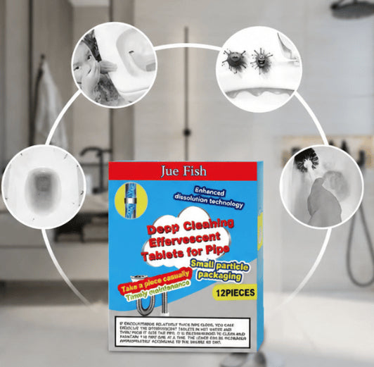 🔥Buy More Save More❤️Powerful Cleaning Effervescent Tablets for Pipe, Fast Dissolve Hair Grease Clogs