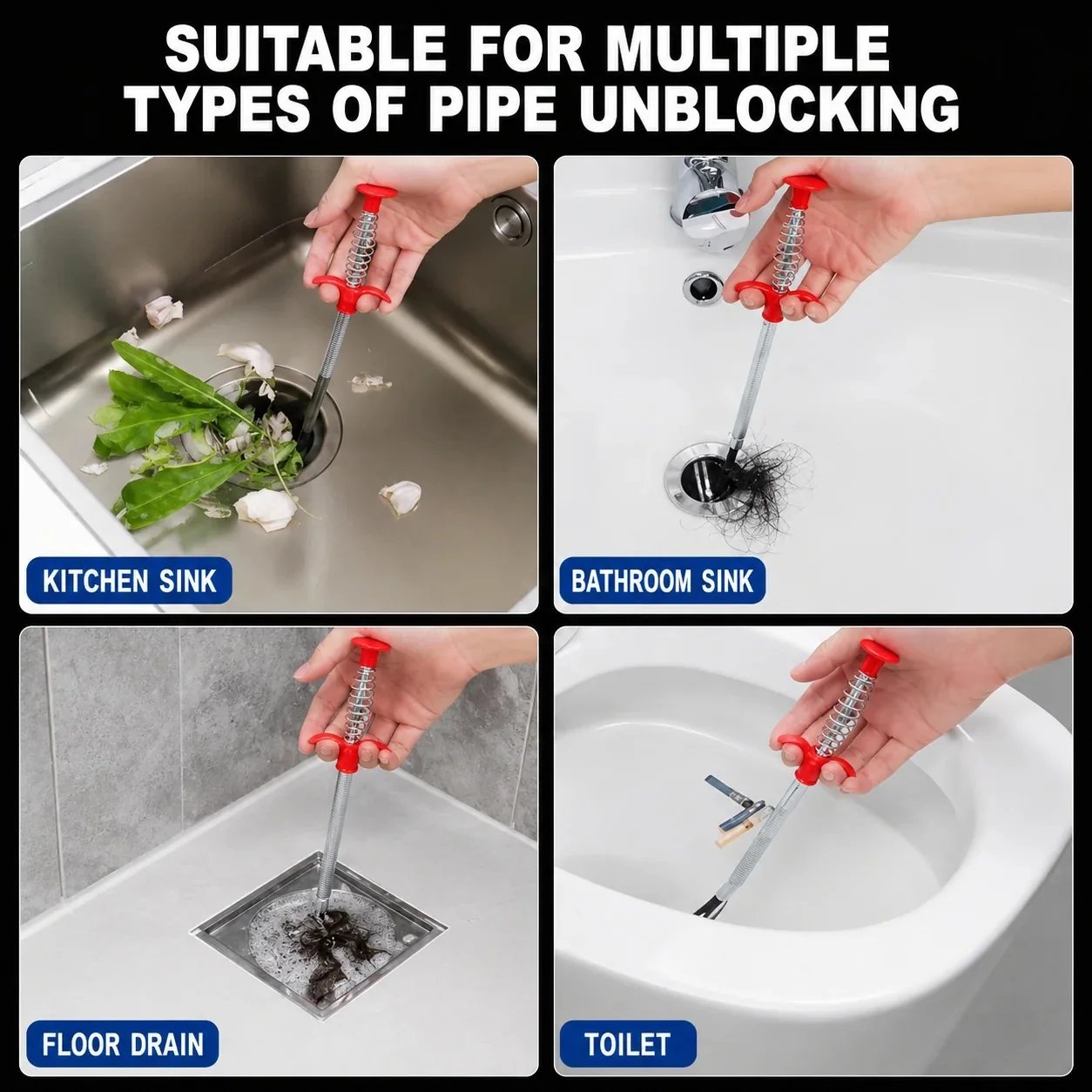 🚿Professional Drain Clog Remover Tool – A Must-Have For Every Home BUY 1 GET 1 FREE(2PCS)
