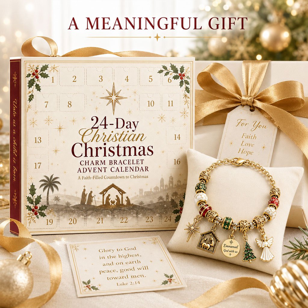 🎄24-Day Christian Christmas Charm Bracelet Advent Calendar