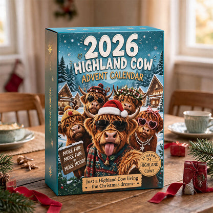 🔥HOT SALE🔥🐮 Highland Cow Advent Calendar 2027 | Cute 3D Highland Cow Mini Figurines Advent Box
