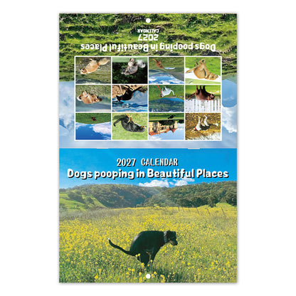 2027 Dogs Pooping in Beautiful Places Wall Calendar – A Hilariously Scenic Gift for Dog Lovers