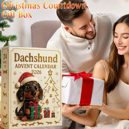 CHRISMAST KICKOFF 48% OFF - 2026 Dachshund Christmas Advent Calendar Blind Box - 24-Day Festive Countdown, Acrylic Charms Blind Box - Gift For Dog Lovers