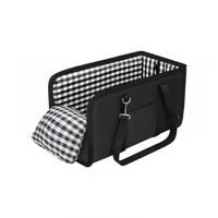 Portable Plaid Armrest Dog Car Seat with Belt