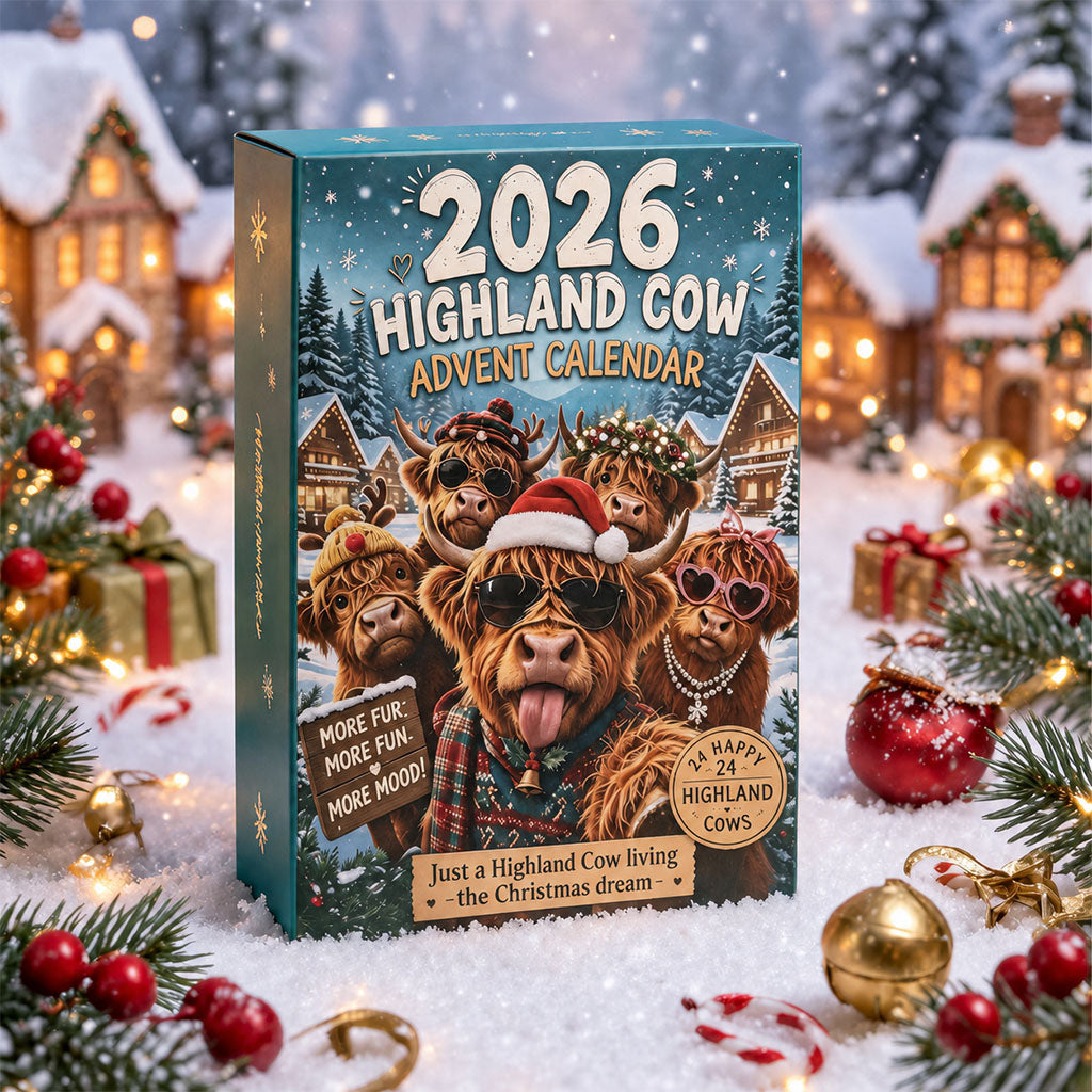 🔥HOT SALE🔥🐮 Highland Cow Advent Calendar 2027 | Cute 3D Highland Cow Mini Figurines Advent Box