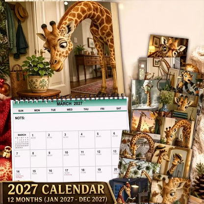 2027 Funny Giraffe Wall Calendar – 12 Months of Tea, Sass & Long-Necked Laughs