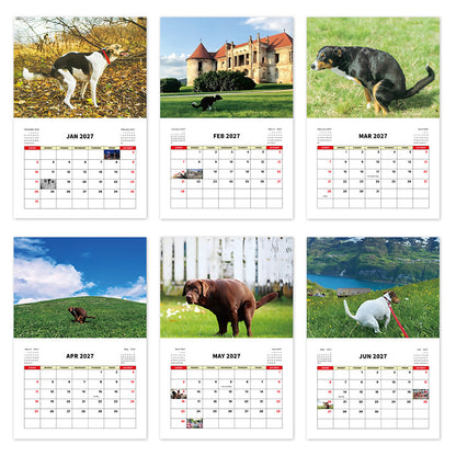 2027 Dogs Pooping in Beautiful Places Wall Calendar – A Hilariously Scenic Gift for Dog Lovers