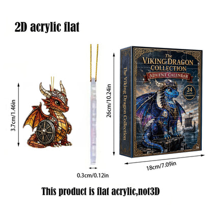 CHRISTMAS KICKOFF: 48% OFF – 2026 Viking Dragon Saga Advent Calendar – 24 Norse-Fantasy Dragon Warriors, Acrylic Ornaments Blind Box