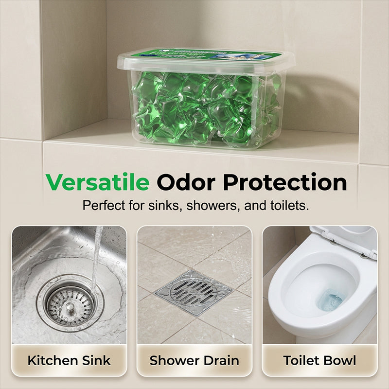 🥳2026 HOT SALE🥳💞50K+ SOLD!｜Drain Deodorizer Pods – Bio‑enzyme formula neutralizes smells at the source. Instant fresh scent, no harsh chemicals. Say goodbye to embarrassing odours. 🚰✅