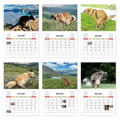 2027 Dogs Pooping in Beautiful Places Wall Calendar – A Hilariously Scenic Gift for Dog Lovers