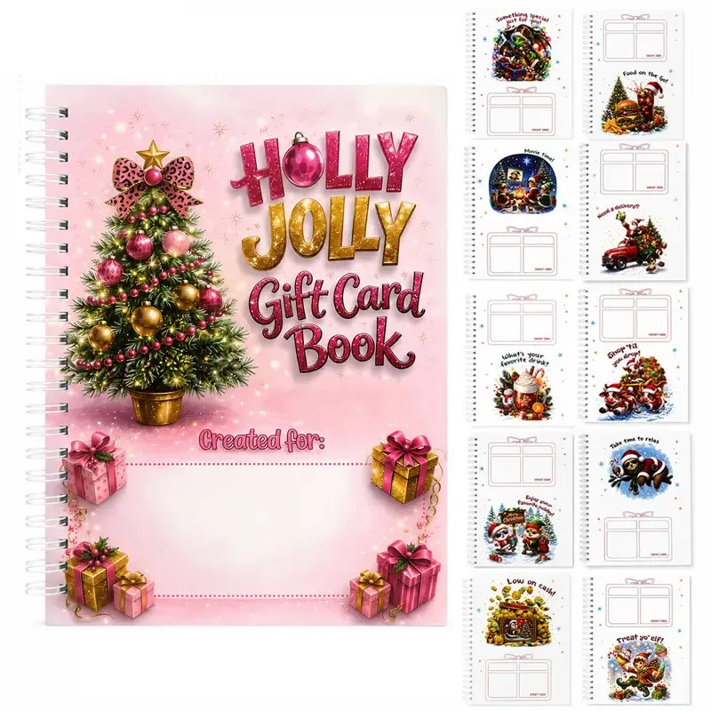 🔥⏰ LAST DAY SALE ONLY￡9.99!! 🎅Christmas Gift Card Booklet -👍DIY Spiral-Bound Christmas Gift Card Holder Book