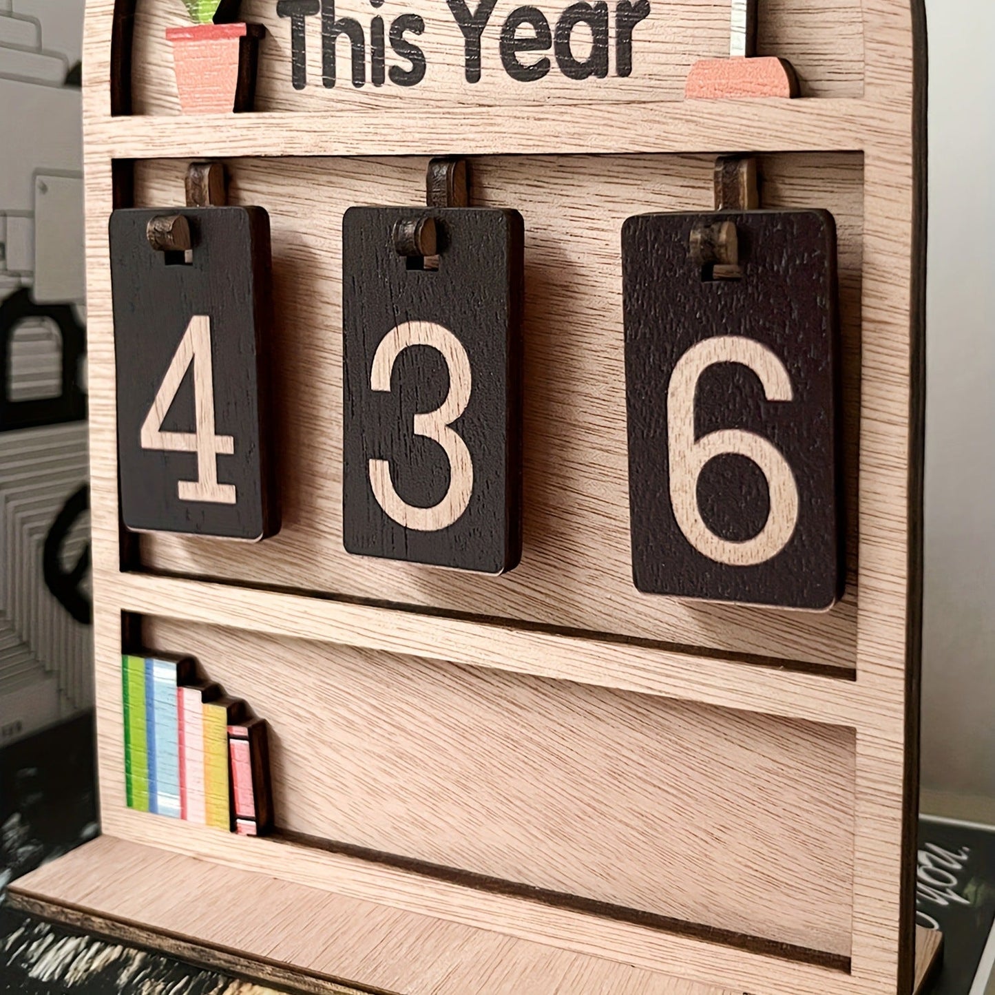 Wooden Reading Progress Tracker