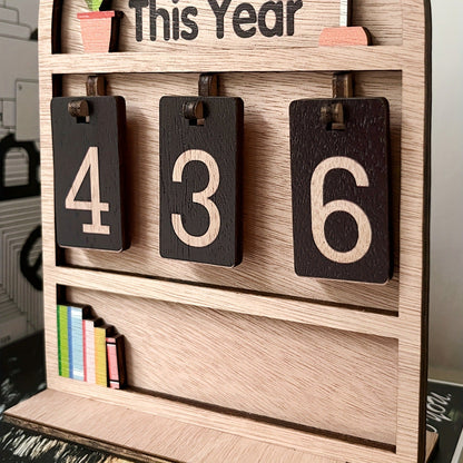 Wooden Reading Progress Tracker