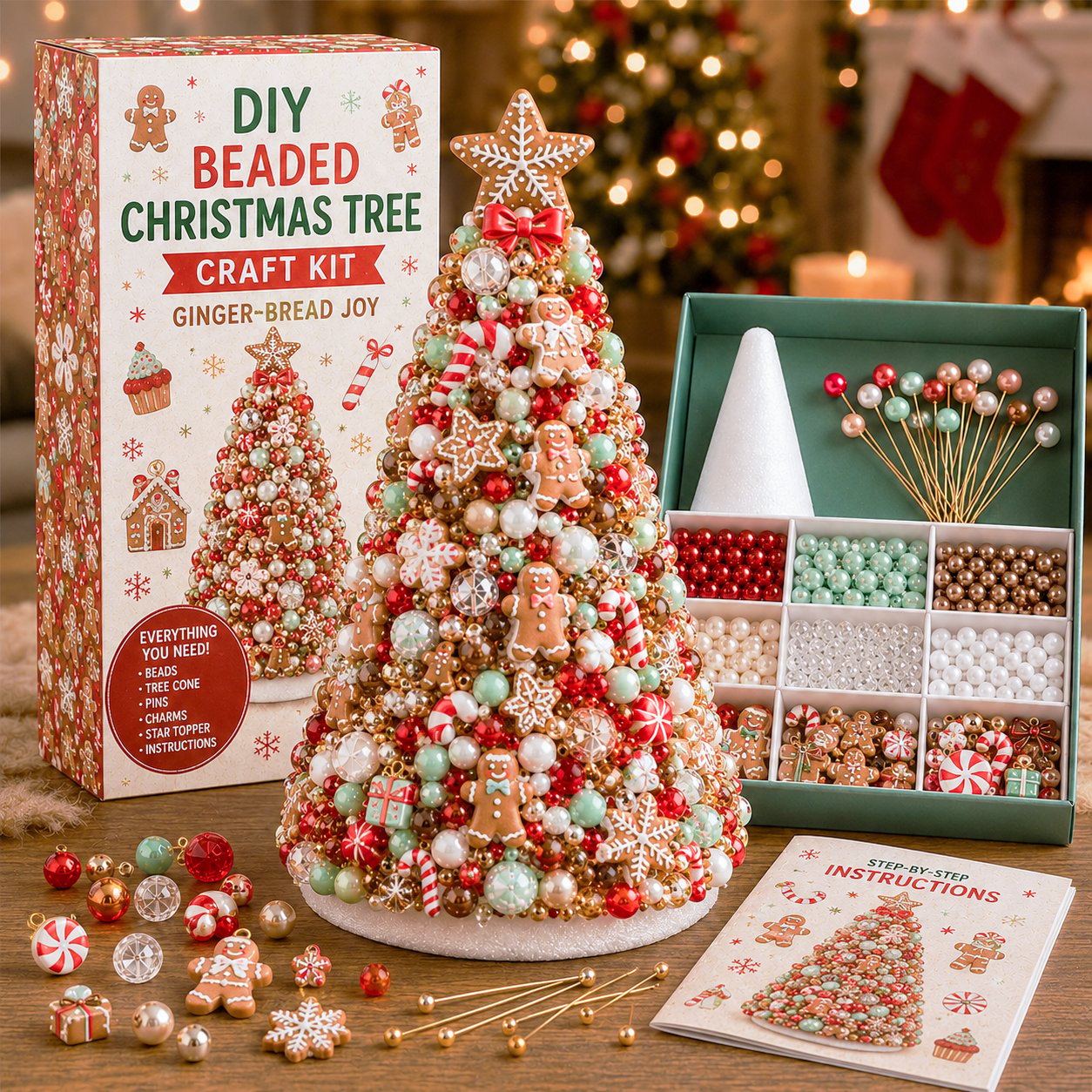 🔥Last Day 49% OFF - 🎄✨ DIY Beaded Christmas Tree Craft Kit