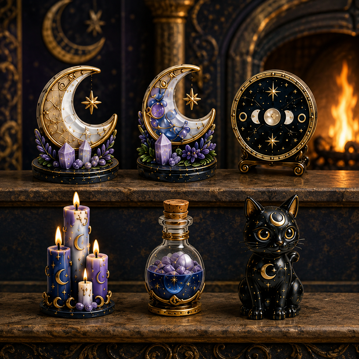Witching Moon Advent Calendar 2027 – 24 Days of Celestial Miniatures, Mystical Moon Collectibles & Magical Gifts for Witchy Decor Lovers, Acrylic Charms Blind Box