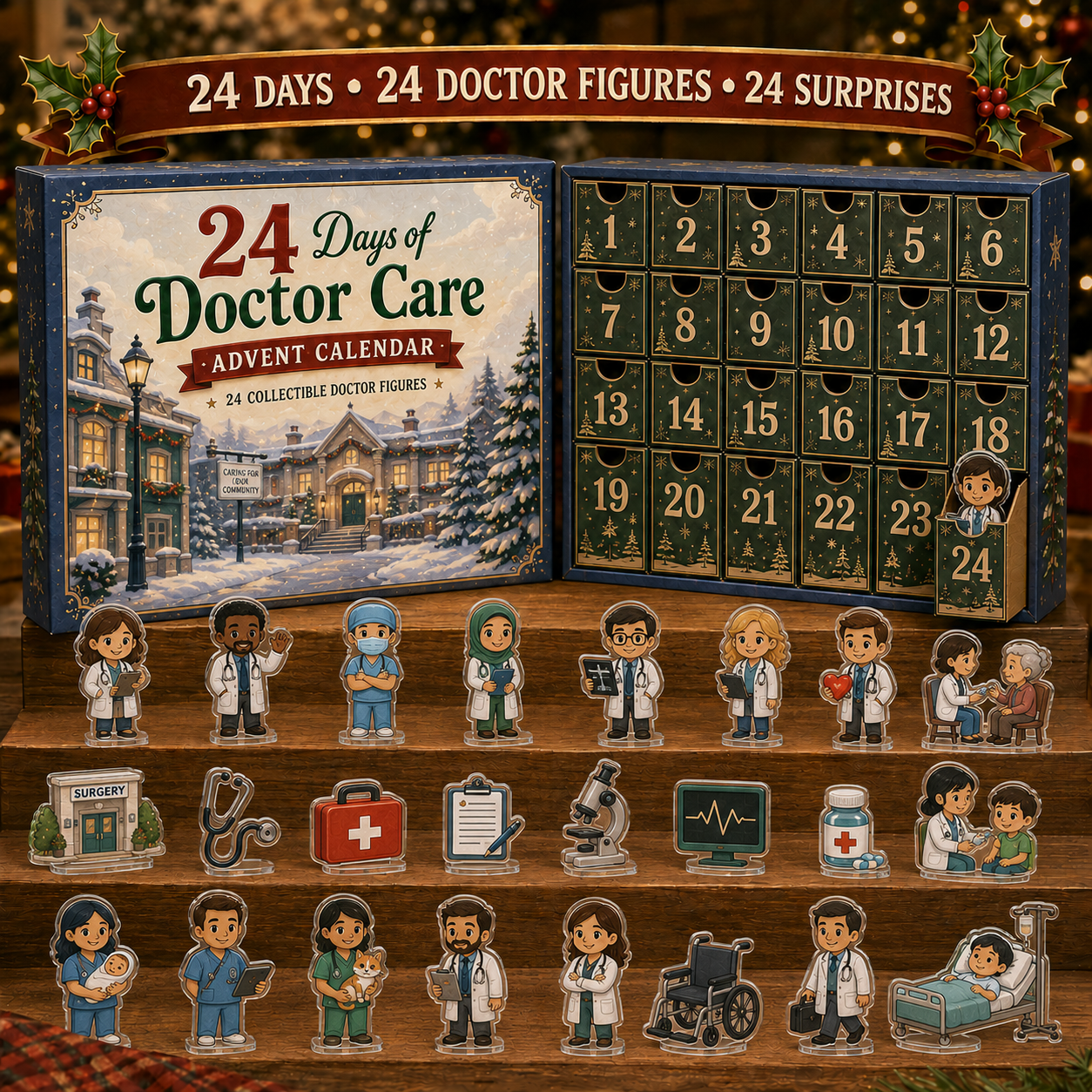 CHRISTMAS KICKOFF 49% OFF - 2026 Doctor Care Blind Box - 24‑Day Festive Countdown, Doctor Figures Blind Box - Gift For Doctor Lovers