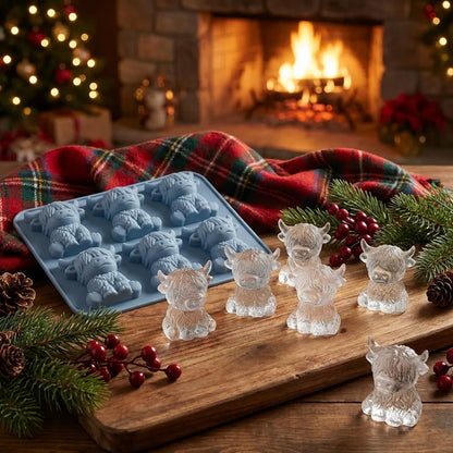 🔥🐮Mini Highland Cow Ice Cube Mold – Cute 3D Ice for Drinks, Parties & Gifts