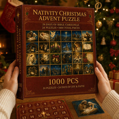 ✝Nativity Christmas Advent Puzzle🎄A 24-Day Faith-Filled Christmas Countdown
