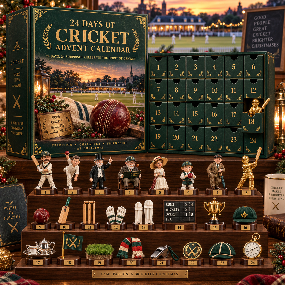 CHRISTMAS KICKOFF 49% OFF - 2026 Sports Tournament Advent Calendar Bundle - 24‑Day Festive Countdown, Cricket, Football, Baseball, Racing & Darts Sports‑Themed Collectible Acrylic Miniatures Blind Box - Gift For Sports Fans