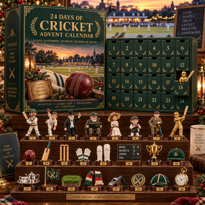 CHRISTMAS KICKOFF 49% OFF - 2026 Sports Tournament Advent Calendar Bundle - 24‑Day Festive Countdown, Cricket, Football, Baseball, Racing & Darts Sports‑Themed Collectible Acrylic Miniatures Blind Box - Gift For Sports Fans