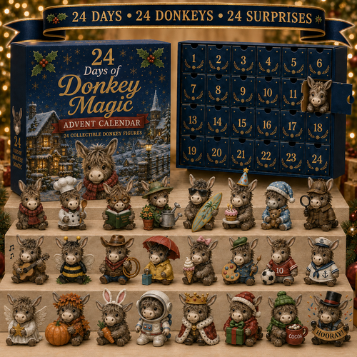 CHRISTMAS KICKOFF 49% OFF - 2026 Days of Donkey Magic Blind Box - 24-Day Festive Countdown, Donkey Collectible Figures Blind Box - Gift For Donkey Lovers