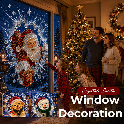 Crystal Santa Claus Window Decoration